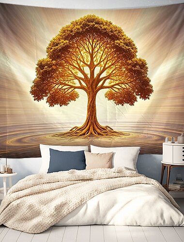  Tapiz Colgante Árbol de la Vida Arte de Pared Gran Tapiz Decoración Mural Fotografía Fondo Manta Cortina Decoración para el Hogar Dormitorio Sala de Estar