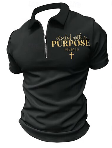  Ostern Herren Herz Text / Nummer Reißverschluss-Polo Kurzarm Umlegekragen Vintage Outdoor Täglich 3D-Druck Sommer Weiß Rote Braun
