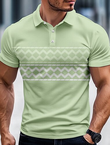  Homme Graphique Polo Manche Courte Polos Chemises à Col Occasionnel École Extérieur Tenue quotidienne Impression 3D Été Printemps Automne Bleu Vert Gris