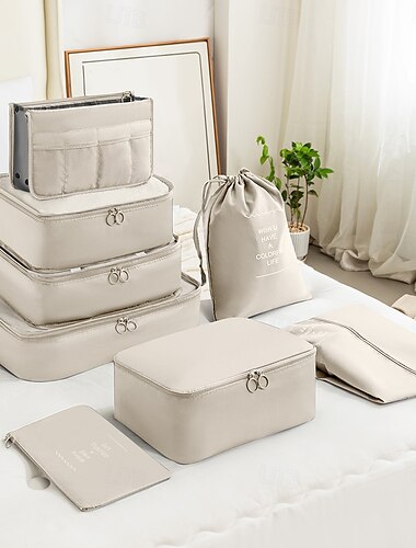  Kompressionspackwürfel zur Aufbewahrung von Reisegepäck und als platzsparender Rucksack-Organizer, Organizer für Digital-, Toilettenartikel- und Make-up-Artikel, Kleidung, Schuhe und Reisetaschen-Set