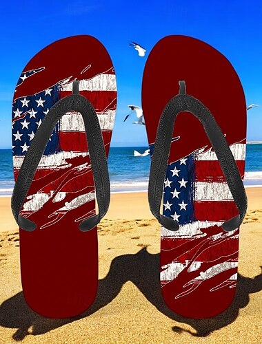  Flip-Flops für Herren mit amerikanischer Flagge – patriotische Sandalen mit Sternen und Streifen für den Sommer, den Unabhängigkeitstag und Strandbekleidung