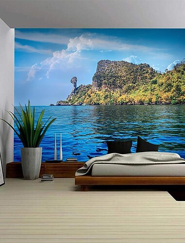  Landschaft Ozeanblick Hängender Wandteppich Wandkunst Großer Wandteppich Wandmalerei Dekor Fotograf Hintergrund Decke Vorhang Zuhause Schlafzimmer Wohnzimmer Dekoration