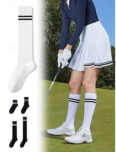  Calcetines de rayas para mujer, cuatro tamaños, elegantes y cómodos, adecuados para golf y otras actividades al aire libre.