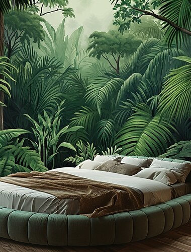  Tropischer Regenwald hängender Wandteppich Wandkunst großer Wandteppich Wandmalerei Foto Hintergrund Decke Vorhang Heim Schlafzimmer Wohnzimmer Dekoration