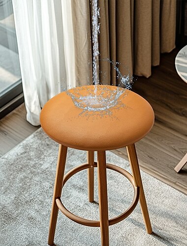  Cojín de asiento de taburete redondo 100% impermeable, cojín suave de cuero para silla de restaurante, asiento de tarjeta, taburete redondo, cojín de silla de mostrador de bar redondo