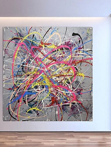  Pintura acrílica de gran tamaño hecha a mano, pintura abstracta grande, arte colorido, pintura abstracta pintada a mano, pintura en lienzo para decoración de pared de hotel y oficina