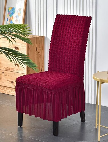  Stuhlbezug mit hoher Rückenlehne für Esszimmerstühle zu Hause, Stuhlbezug aus Polarfleece-Stoff, Stretch-Schonbezüge, Sitzstuhlbezüge