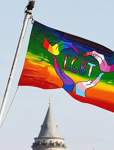  Juni Pride Monat LGBTQ LGBT Pride Fahne Regenbogen Frohen Stolz Außen Deko Innen mit Ösen Haus Garten Dekoration Feiertagsbanner Schild