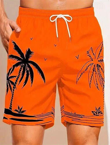  Herren Bademode Surfshorts Badehose Schwimmshorts kurz Surfshorts Unten Kordelzug Mit Taschen Schwimmen Surfen Strand Wassersport Tropisch Bedruckt Sommer Frühling