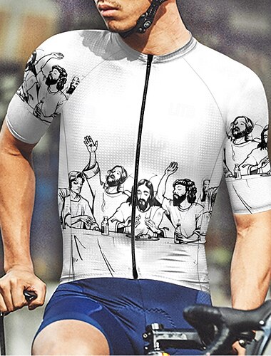  Per uomo Maglia da ciclismo Manica corta Bicicletta Maglietta Maglietta / Maglia con 3 tasche posteriori Ciclismo da montagna Traspirante Asciugatura rapida Design anatomico Ad alta capillarità
