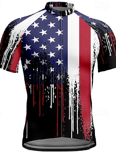  Hombre Maillot de Ciclismo Manga Corta Bicicleta Camiseta Maillot con 3 bolsillos traseros MTB Bicicleta Montaña Transpirable Secado rápido Diseño Anatómico Capilaridad Blanco Azul Marino Gris