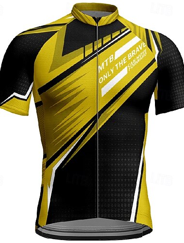  Per uomo Maglia da ciclismo Manica corta Bicicletta Maglietta Maglietta / Maglia con 3 tasche posteriori Ciclismo da montagna Traspirante Asciugatura rapida Design anatomico Ad alta capillarità