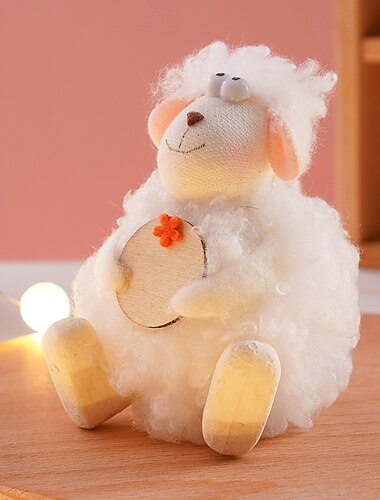  Cute Wooden Sheep Decor – Islamic Festival Table Ornament with Writable Sign for Ramadan & Eid, Adorable Gift for Celebrations & Party Decorations