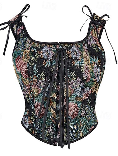  Rokoko Brustkorsett Maskerade Überbrustkorsett Cosplay Bauchkontrolle Push-Up Jacquard Jacquard Damen königlich Maskerade Party Karneval von Venedig Erwachsene Korsett