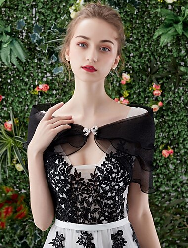  Schals Damen Wickel Bolero Shrug Mäntel/Jacken Elegant Sonnenschutz Kurzarm Chiffon Hochzeitstücher mit reiner Farbe für formelle Frühling &Herbstkleid zum Beeindrucken 2025