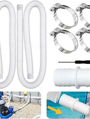  2 mangueras de piscina para piscinas elevadas de 1,25 x 59 pulgadas, compatibles con la bomba de filtro de piscina Intex 607 637