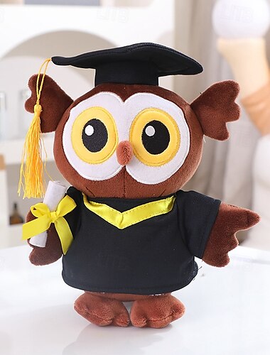 Abschlussgeschenke Teddybär &Eule Stofftier Plüschtier mit Doktorhut Samt Goldbarren Quaste Diplom für Mann Frauen Mädchen Jungen Glückwunschparty