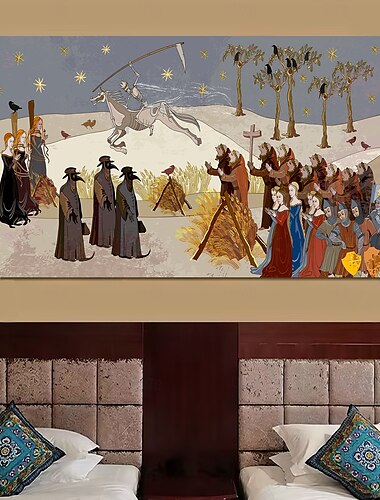  Mittelalterlicher Wandteppich Mittelalter Wandteppich Wandkunst großer Wandteppich Wanddekoration Fotohintergrund Decke Vorhang Wohn- und Schlafzimmerdekoration