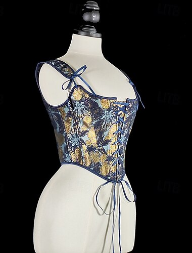  Retro Středověké Renesanční Korzet Kamizelka Prsatější Maškarní kostým Dámské Keltské Fantazie předvečer Všech svatých Karneval Plesová maškaráda Párty Běžné / Denní LARP Dospělé Korzet