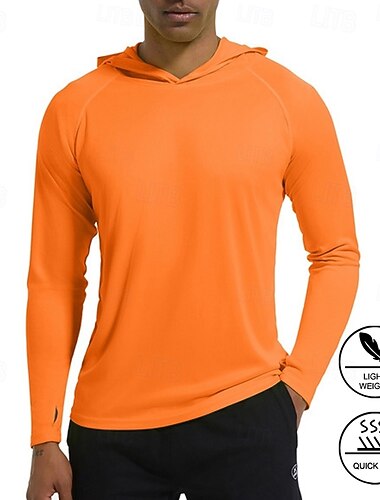  Per uomo Maglietta Camicia a Maniche Lunghe Manica Lunga Con Cappuccio Estate Primavera Semplice Moda Designer Essenziale Classico Vacanza Streetwear Uscire Nero Bianco Azzurro cielo Maglietta Top