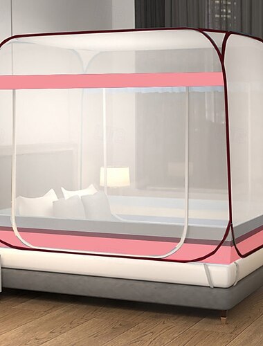  Moskitonetz Bett Baldachin tragbare Reise-Moskitonetze faltbares Doppel-Tür-Moskito-Campingvorhang Popup-Campingzelt-Netz