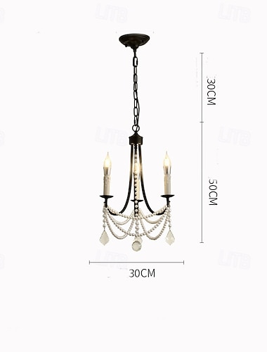  3-luz 6-luz 30 cm Diseño de linterna Lámparas Araña Metal Acabados Pintados LED 110-120V 220-240V