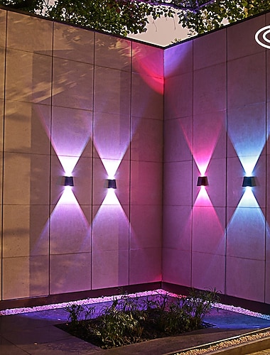  Lámpara solar de pared para exteriores, impermeable, de alto brillo, para decoración de jardín, patio, decoración del hogar, lámparas de pared LED solares