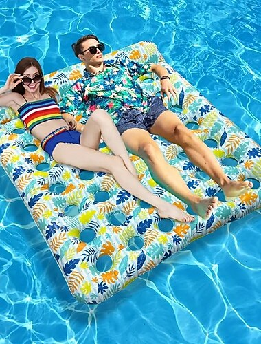  1 hamac de piscine gonflable - mélange de couleurs brillantes matériau PVC confort ultime pour les fêtes de piscine pour adultes ou la détente en plein air loisirs de plein air flotteur de piscine de