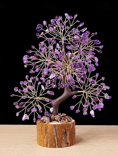  Kristallbaum des Lebens, 7 Chakra-Heilkristallbäume für die Inneneinrichtung, Büro-Schreibtisch-Dekor, Wohnzimmer-Dekor, handgefertigte Bonsai-Bäume für positive Energie, Geld, viel Glück,