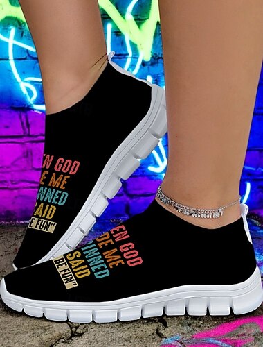  Baskets à enfiler pour femmes avec citation amusante - chaussures graphiques confortables pour une tenue décontractée