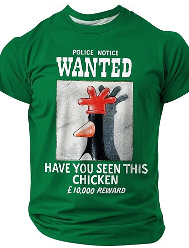  男性用 動物 おかしい Tシャツ 半袖 Tシャツ 3Dプリント クルーネック シャツ 誇張された デザイナー パーティー 祝日 ブラック ホワイト ルビーレッド 夏 春 衣類 S M L XL XXL XXXL