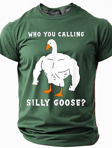  Herren Lustig Gans T Shirt Kurzarm T-Shirt 3D-Druck Rundhalsausschnitt Hemd Übertrieben Designer Party Ferien Schwarz Rote Blau Sommer Frühling Bekleidung S M L XL XXL XXXL