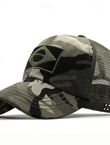  Homens Boné de beisebol Chapéu de sol Chapéu de caminhoneiro Tampa de malha Preto Verde Algodão Ajustável Moda Roupa Diária Festival Padrão Cor Sólida / Simples Casual / Diário