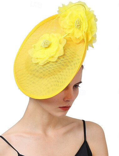  Päähine Sinamay fedora-hattu häät syntymäpäivä teeparty hevoskilpailu cocktail elegantti vintage suloinen kukkakoristeinen päähine