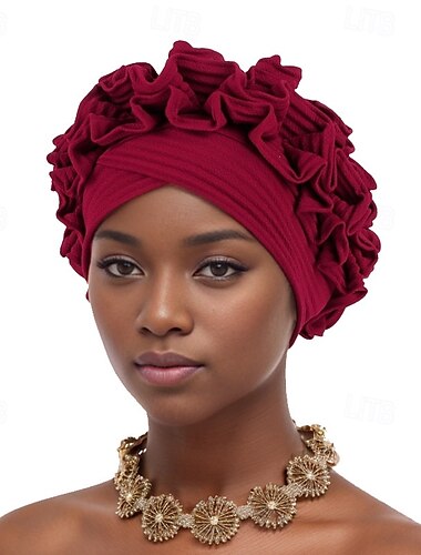  Hodeplagg Polyester / bomullsblanding Solhatt Turbaner Bryllup Avslappet Bohem Med Drapert Ren Farge Hodeplagg Hodeplagg