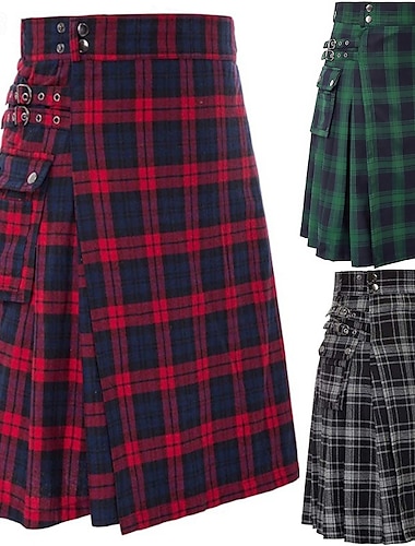  Punk & Gothique Médiéval Jupe Kilts Ren Faire Écossais Homme Celtique Décontracté Quotidien Adulte Jupe