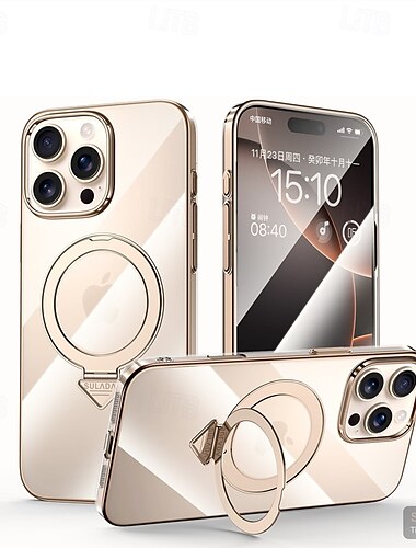  telefon fodral Till iPhone 16 iPhone 16 Pro iPhone 16 Pro Max iPhone 15 iPhone 15 Pro Max Skal med stativ Magnet Stöd för trådlös laddning Kontor / företag PC
