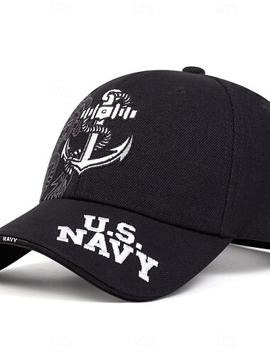  Herren Baseballkappe Sonnenhut Trucker-Kappe Schwarz Dunkelmarine Baumwolle / Polyester-Mischung Bestickt Mode Lässig Täglich Buchstabe Anker Verstellbar Sonnenschutz Atmungsaktiv