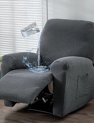  Fundas elásticas para sillón reclinable, resistentes al agua, con estampado floral, antideslizantes, para sillón de 1 plaza, protector de muebles con bolsillo lateral para sala de estar