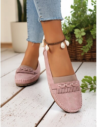  γυναικεία μοκασίνια loafers με φούντες – μαλακά slip-on casual παπούτσια οδήγησης για ανοιξιάτικα ρούχα και άνεση στο σπίτι
