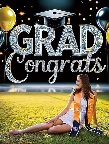  Herzlichen Glückwunsch Grad Banner Abschluss Hintergrund Abschlussdekorationen 2025 Herzlichen Glückwunsch Absolvent Banner Grad Dekorationen Patios Garten Schule
