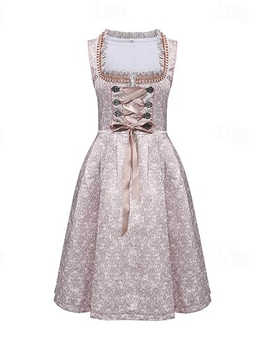  Carnaval Oktoberfest bier Kostuum Jurken Dirndl Trachtenkleider Oktoberfest / bier Bavarian Wiesn Weiden Dames Doek in traditionele stijl Kleding Schort