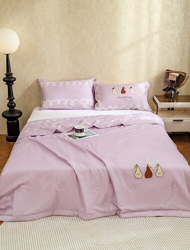  Kühlende Steppdecke atmungsaktive Tencel Lyocell Faser Decke Queen kühlende Decke Druck für heiße Schläfer leichte Tagesdecke für den Sommer grün rosa