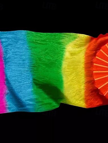  LGBTQ Orgullo Arco iris Abanico de seda arcoíris Adulto Unisexo Desfile del orgullo Mes del Orgullo Víspera de Todos los Santos Carnaval Disfraz de carnaval fácil