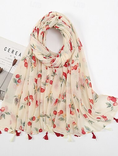  Lange sjaal in bohemian-stijl voor dames, ademend en veelzijdig, lichtgewicht chiffon sjaal voor nekdecoratie, bescherming tegen de zon in de zomer, omslagdoek voor airconditioning binnenshuis,