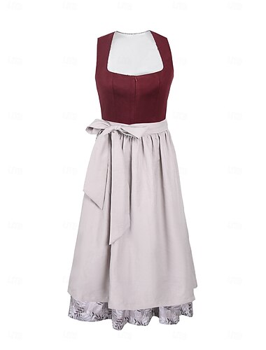  Vrouwen Carnaval Oktoberfest Dirndl Bier Kostuum Jurk met Schort Beierse Wiesn Traditionele Stijl voor Oktoberfest