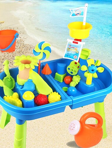 водный стол для малышей 3-5 1-3 - детский водный стол для улицы - сенсорный стол для игры с песком, пляжные летние игрушки, песочница, стол для игр на открытом воздухе, водные игрушки, столик для игры