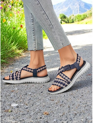  Gewebte Riemchen-Wandersandalen für Damen – robuster und trendiger Outdoor-Stil für Abenteuer bei Bergwanderungen, Spaziergängen in der Natur und Campingausflügen