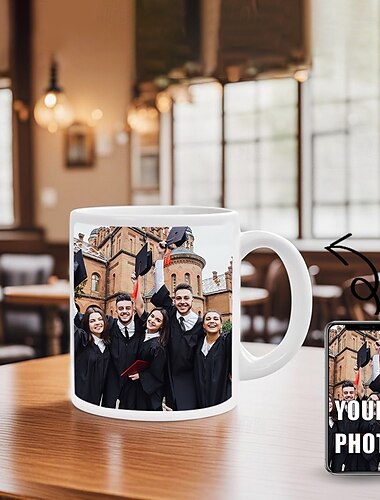  gepersonaliseerde afstudeercadeau mokklas van 2025 aangepaste foto koffiekopje afstudeercadeau voor hem of haar gefeliciteerd afstudeerfeestgunst 11oz keramische herinneringsbeker