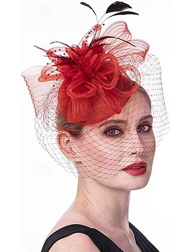  Headpiece Tulle Feathers Wedding Evening Party Elegant Wedding With Feather Headpiece Headwear